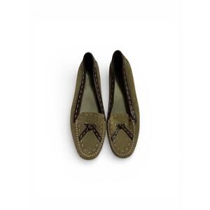 Cole Haan Olive Green Suede Driving Loafers Womens US 8